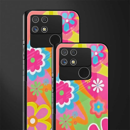 nostalgic wildflower y2k back phone cover | glass case for realme narzo 50a