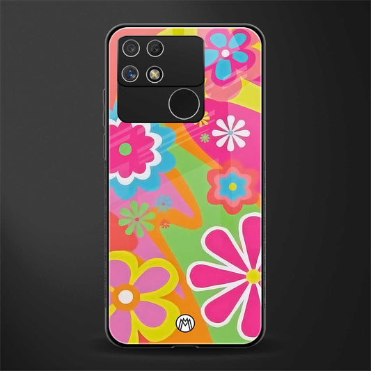 nostalgic wildflower y2k back phone cover | glass case for realme narzo 50a