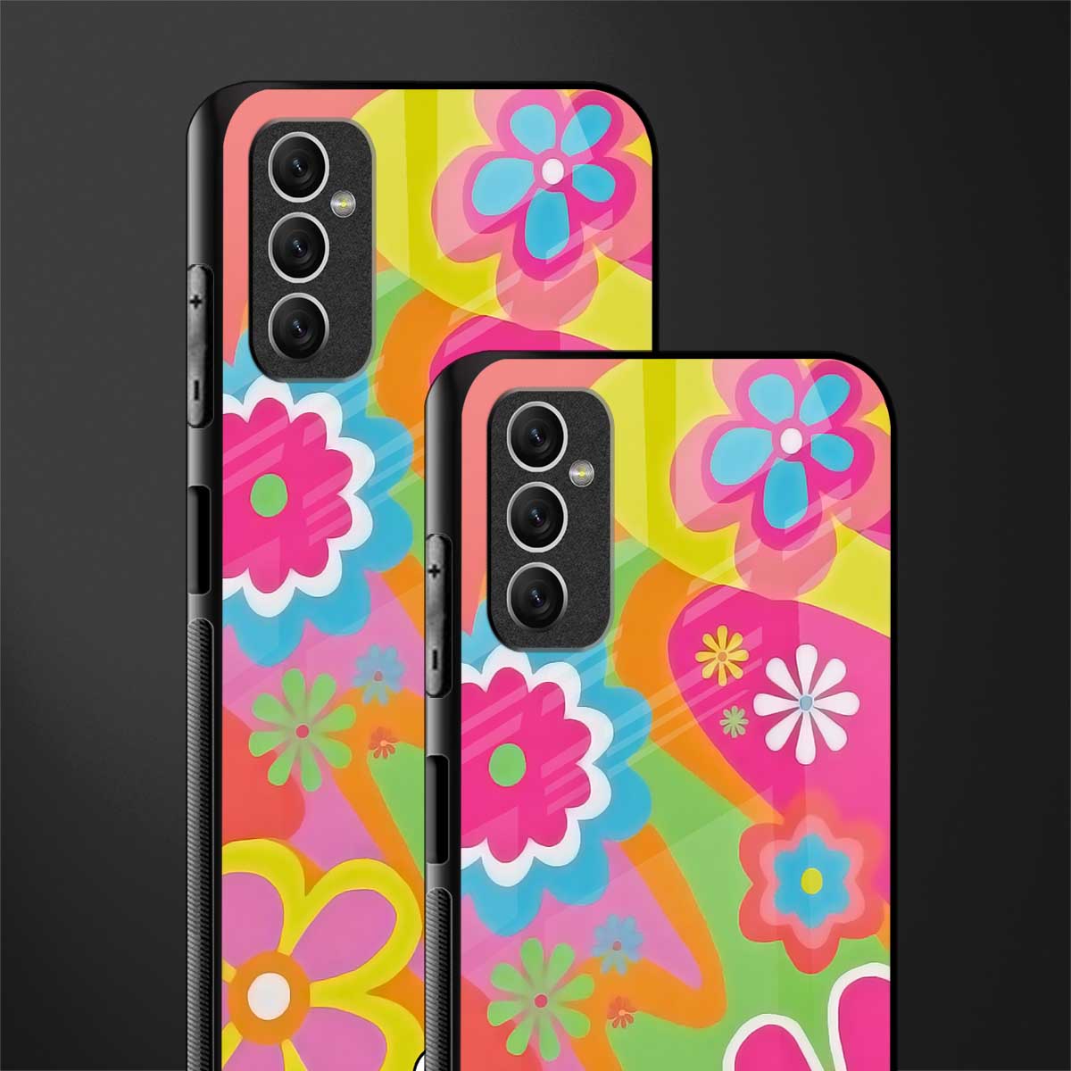 nostalgic wildflower y2k glass case for samsung galaxy m52 5g image-2