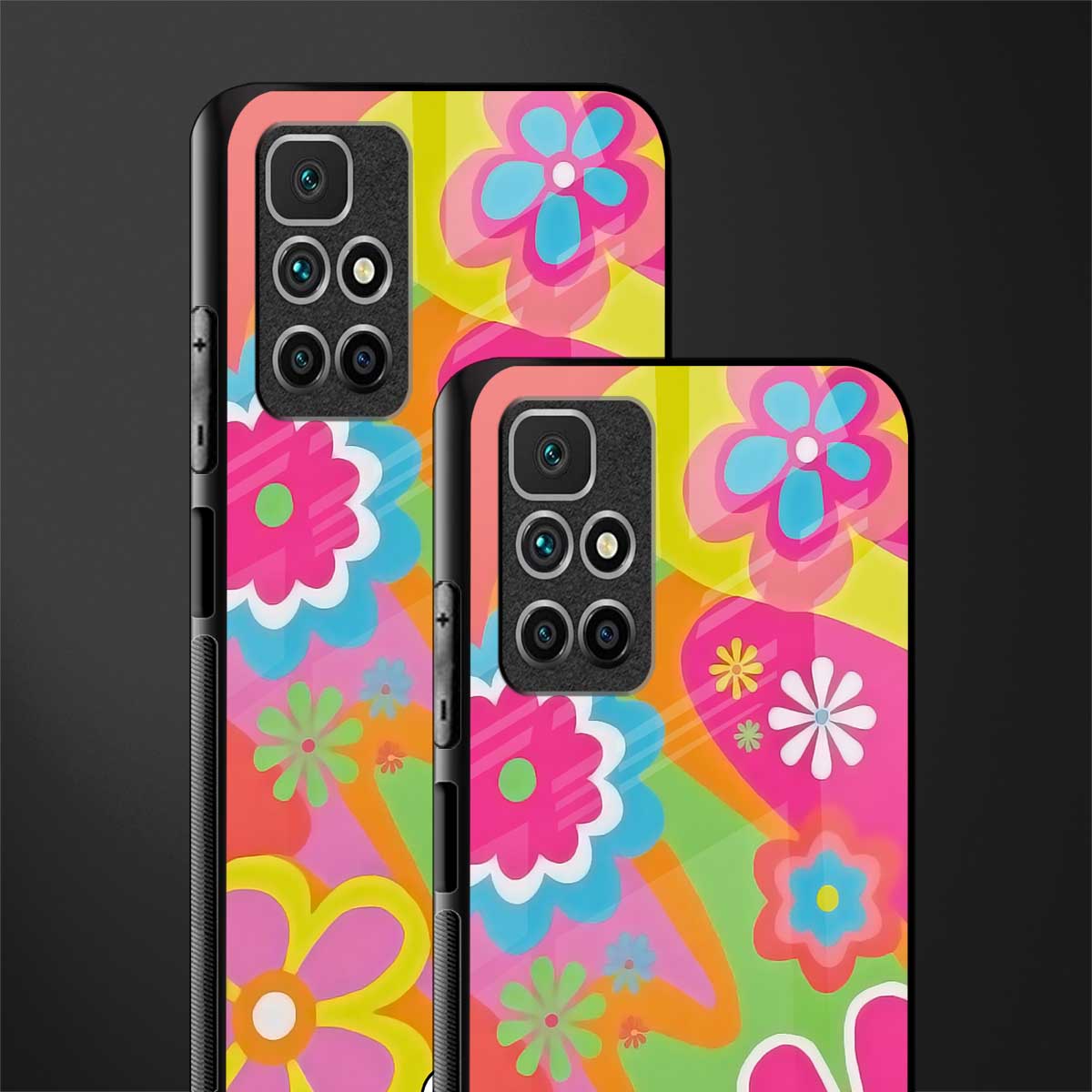 nostalgic wildflower y2k glass case for redmi 10 prime image-2