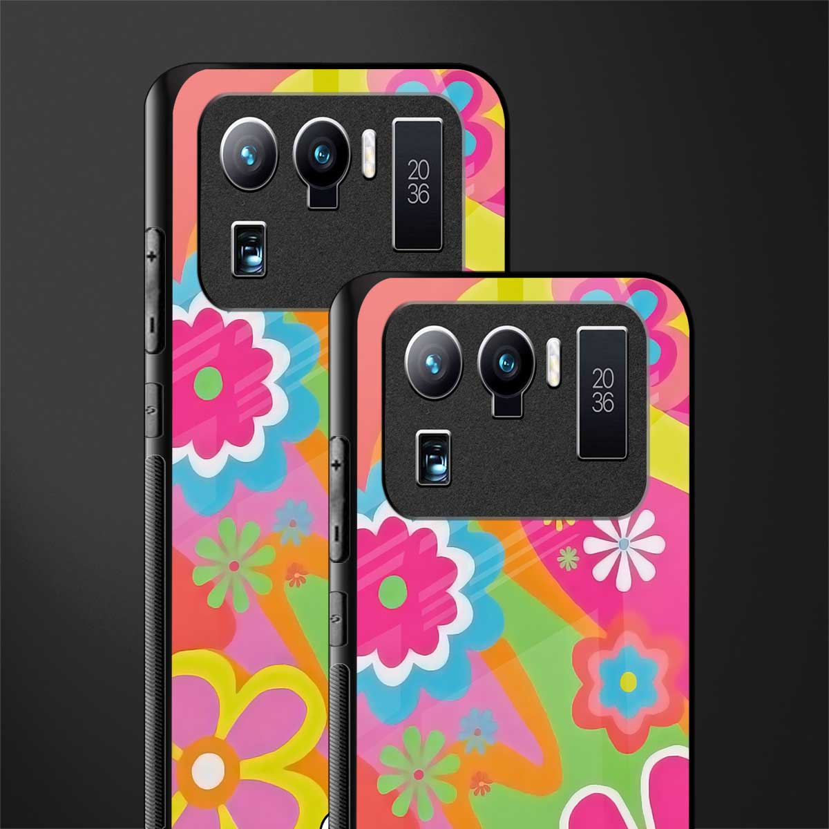 nostalgic wildflower y2k glass case for mi 11 ultra 5g image-2