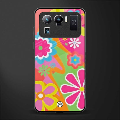 nostalgic wildflower y2k glass case for mi 11 ultra 5g image