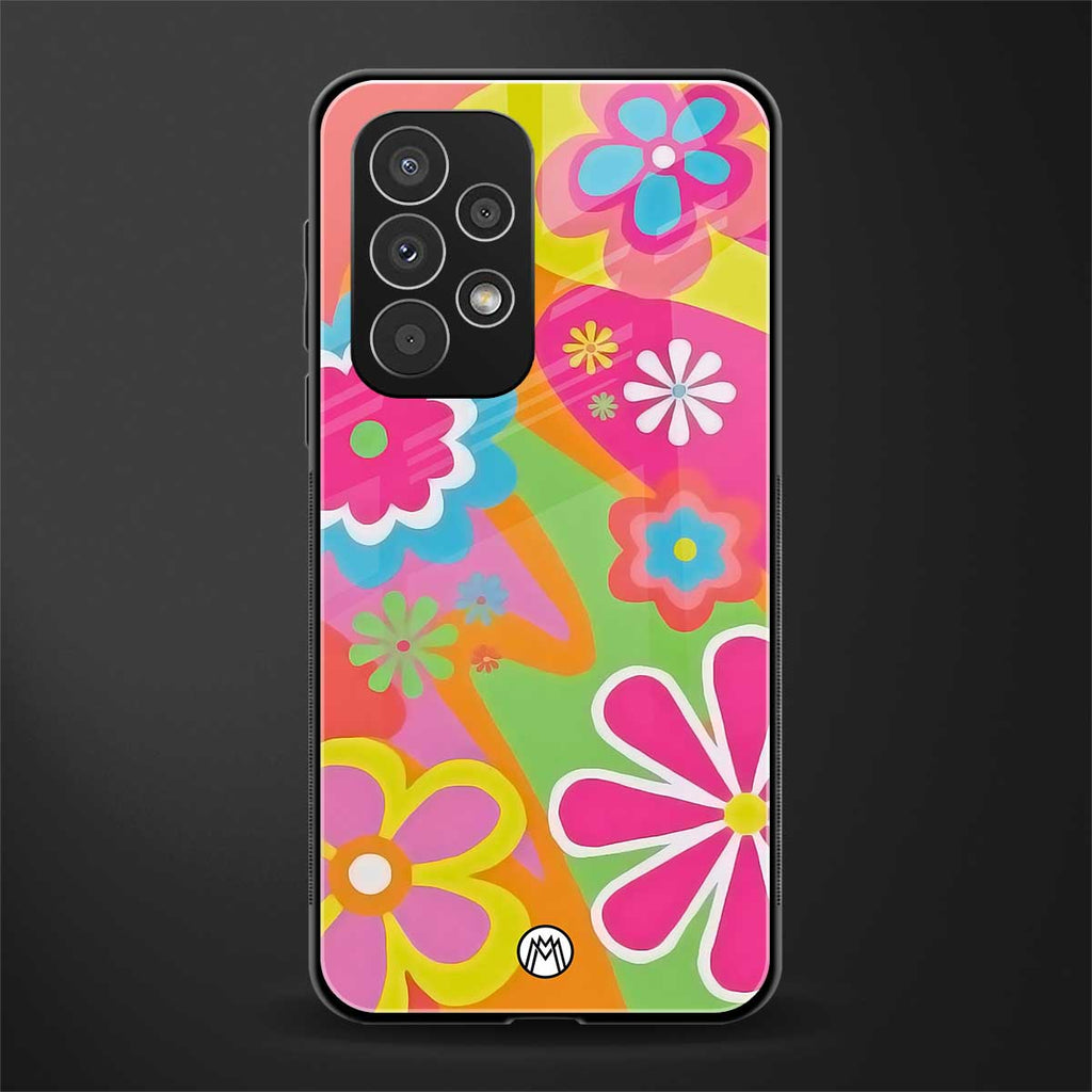 nostalgic wildflower y2k back phone cover | glass case for samsung galaxy a53 5g