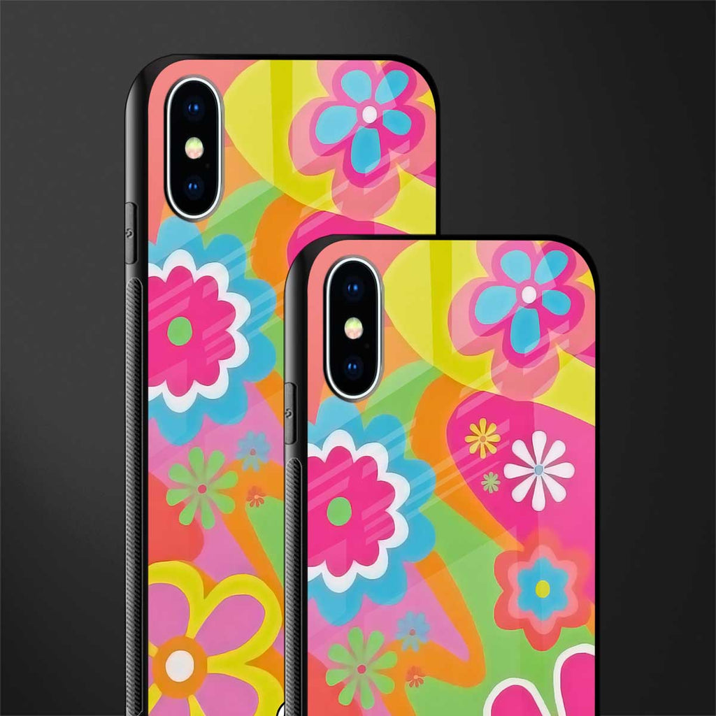 nostalgic wildflower y2k glass case for iphone xs image-2