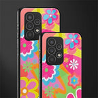 nostalgic wildflower y2k back phone cover | glass case for samsung galaxy a73 5g