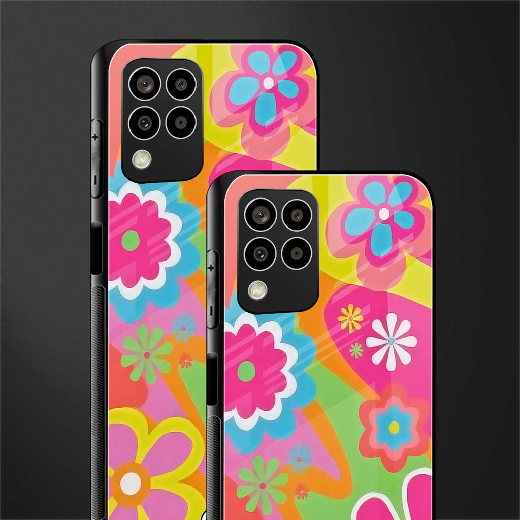 nostalgic wildflower y2k back phone cover | glass case for samsung galaxy m33 5g