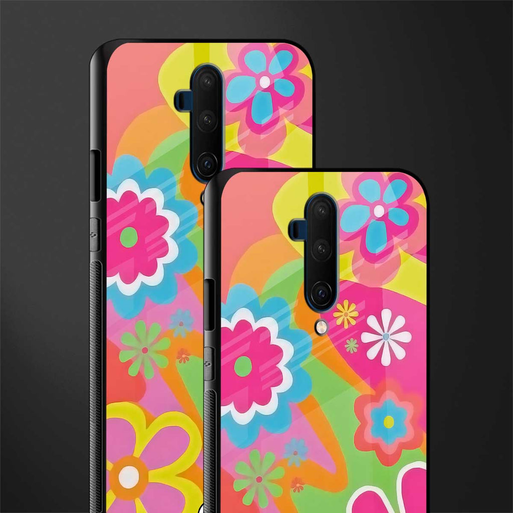 nostalgic wildflower y2k glass case for oneplus 7t pro image-2