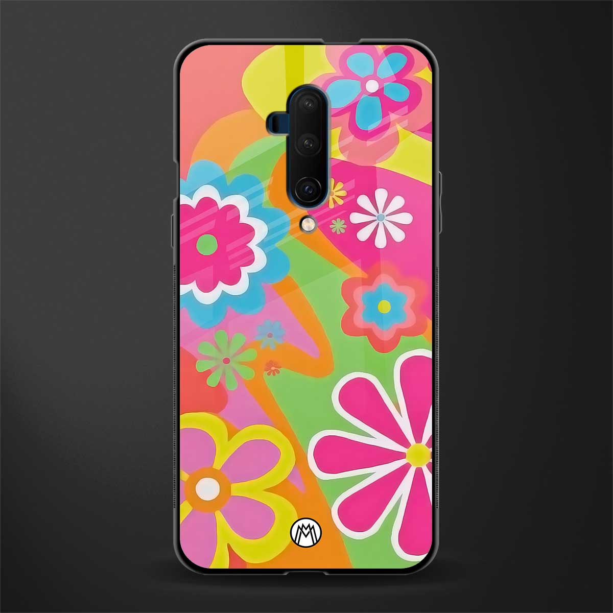 nostalgic wildflower y2k glass case for oneplus 7t pro image