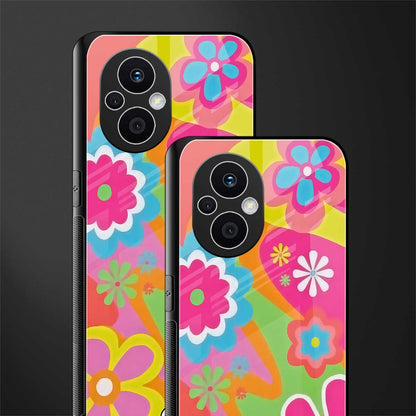 nostalgic wildflower y2k back phone cover | glass case for oppo f21 pro 5g