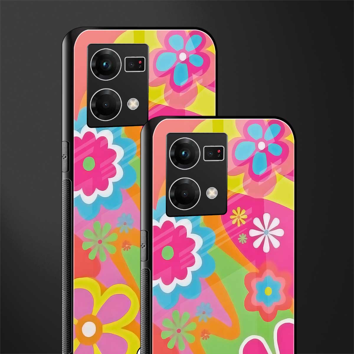 nostalgic wildflower y2k back phone cover | glass case for oppo f21 pro 4g
