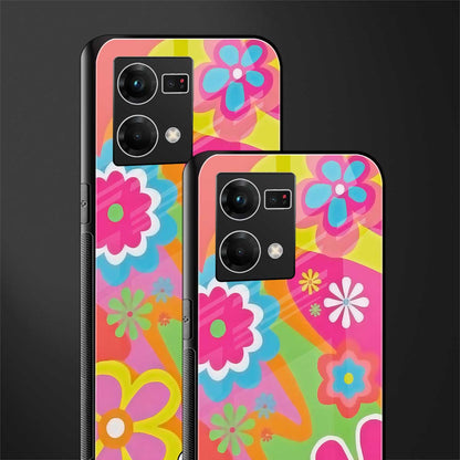 nostalgic wildflower y2k back phone cover | glass case for oppo f21 pro 4g