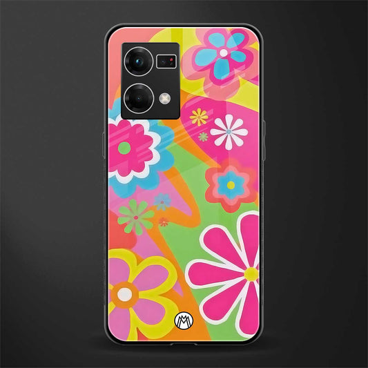 nostalgic wildflower y2k back phone cover | glass case for oppo f21 pro 4g