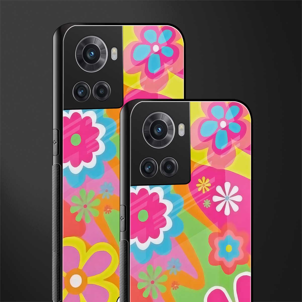 nostalgic wildflower y2k back phone cover | glass case for oneplus 10r 5g