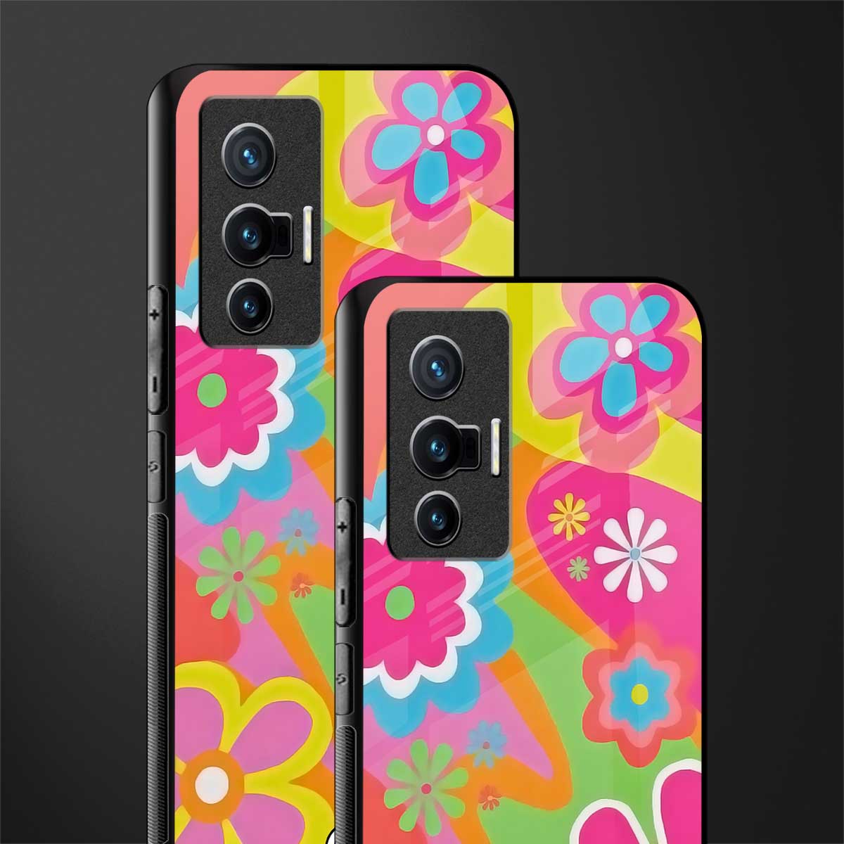 nostalgic wildflower y2k glass case for vivo x70 image-2
