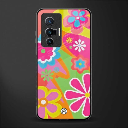 nostalgic wildflower y2k glass case for vivo x70 image