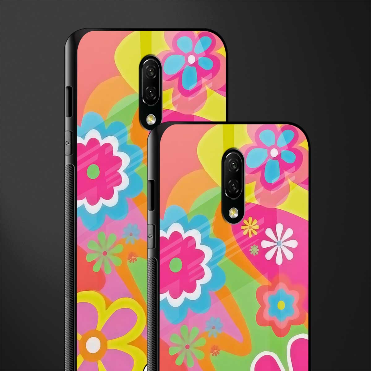 nostalgic wildflower y2k glass case for oneplus 7 image-2