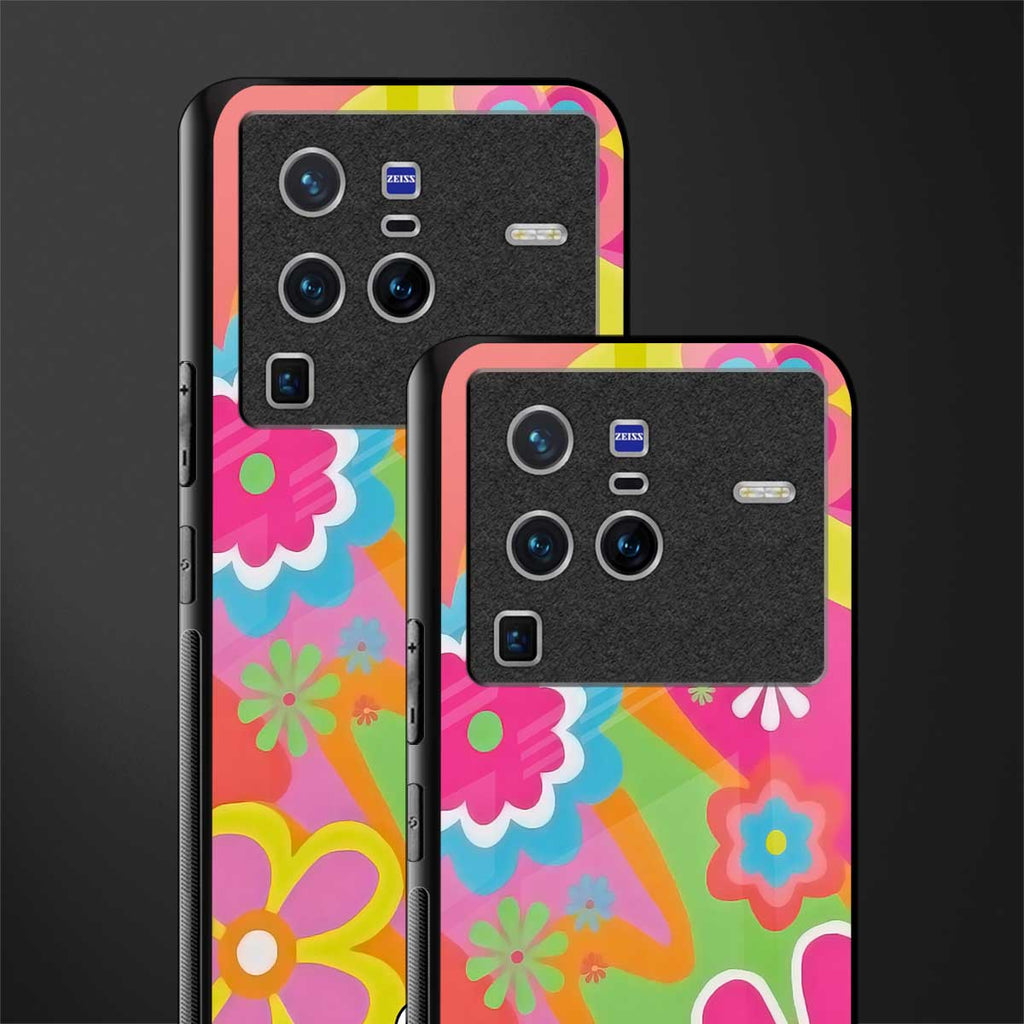 nostalgic wildflower y2k glass case for vivo x80 pro 5g image-2
