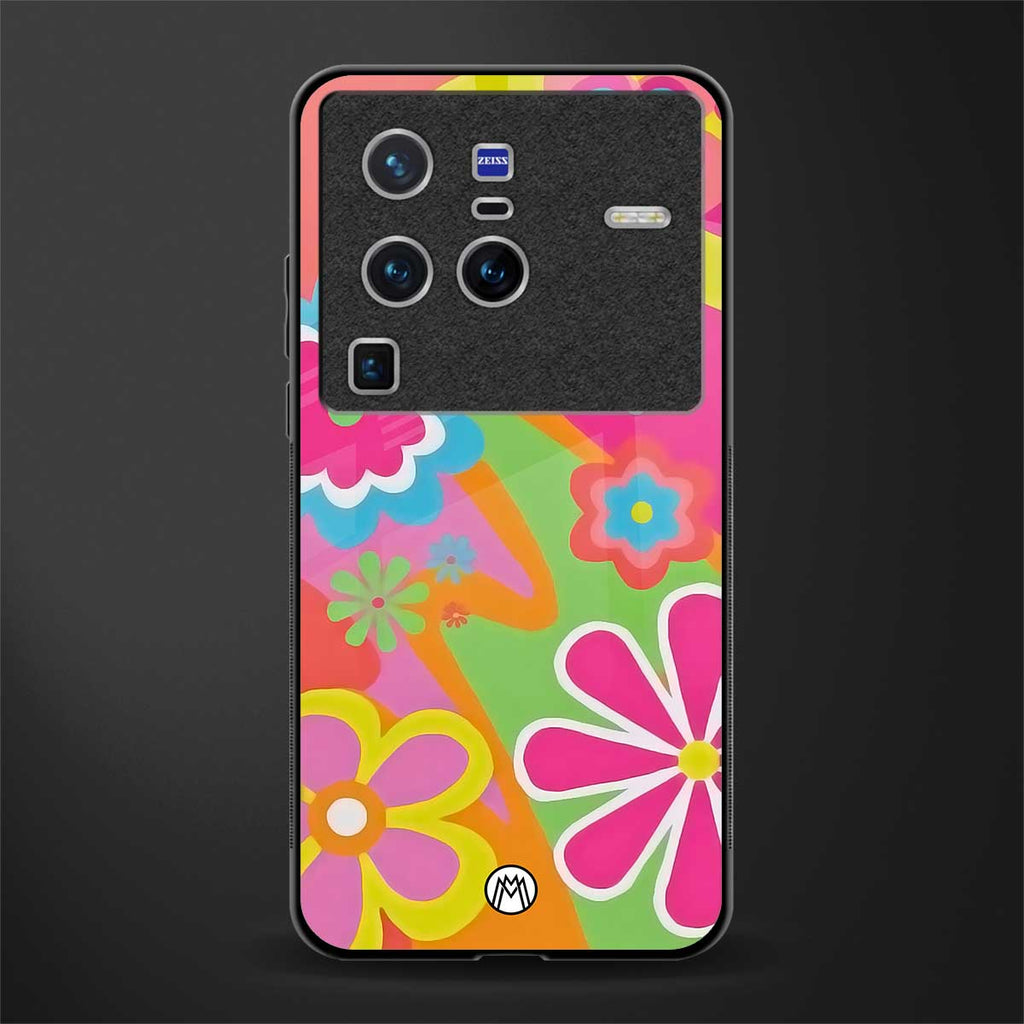 nostalgic wildflower y2k glass case for vivo x80 pro 5g image