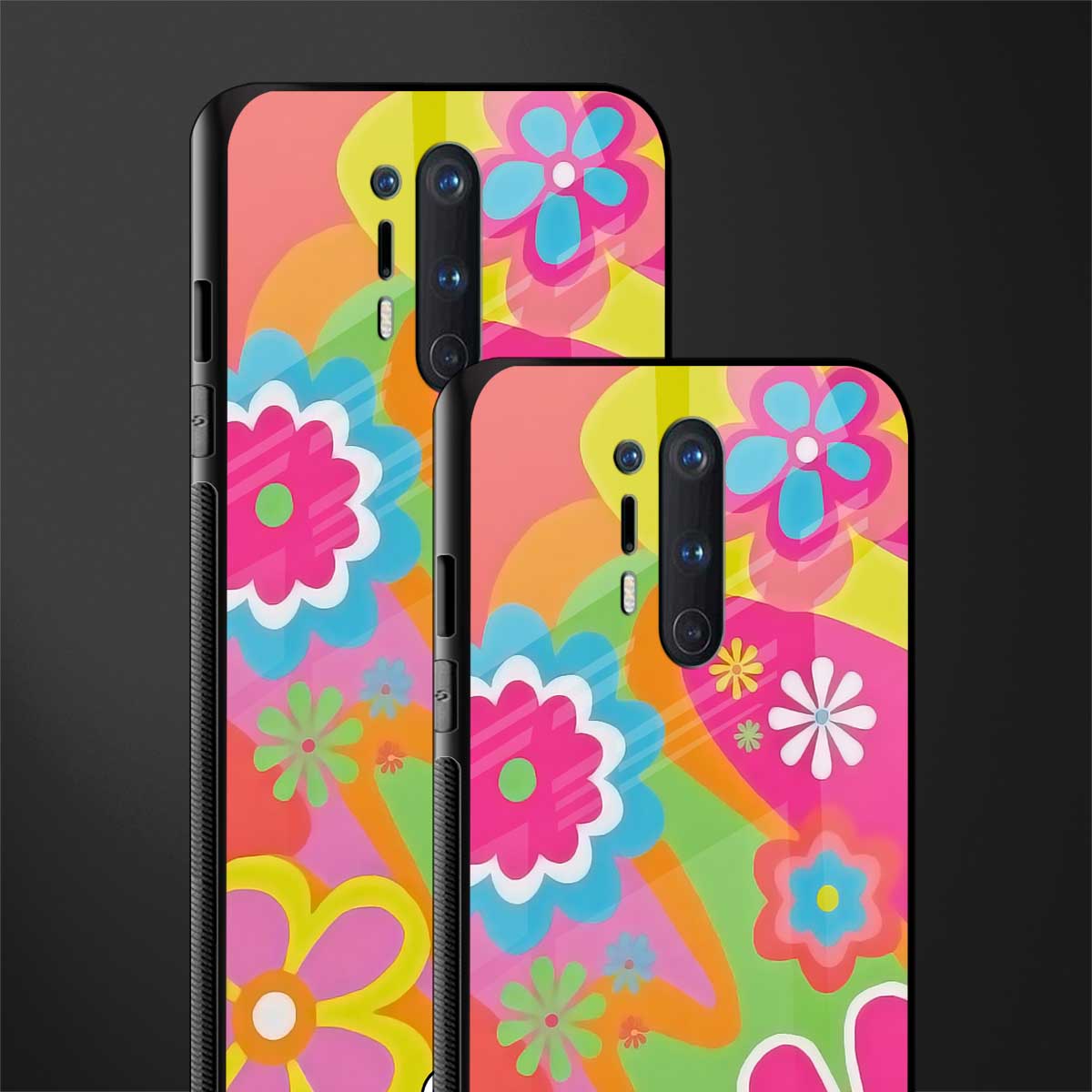 nostalgic wildflower y2k glass case for oneplus 8 pro image-2