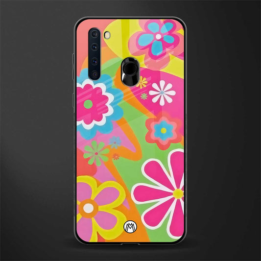nostalgic wildflower y2k glass case for samsung a21 image