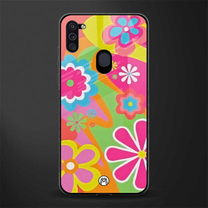 nostalgic wildflower y2k glass case for samsung galaxy m11 image