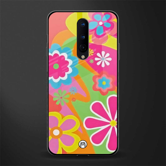 nostalgic wildflower y2k glass case for oneplus 8 image