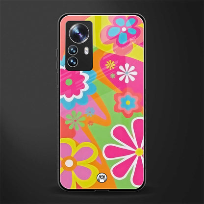 nostalgic wildflower y2k back phone cover | glass case for xiaomi 12 pro