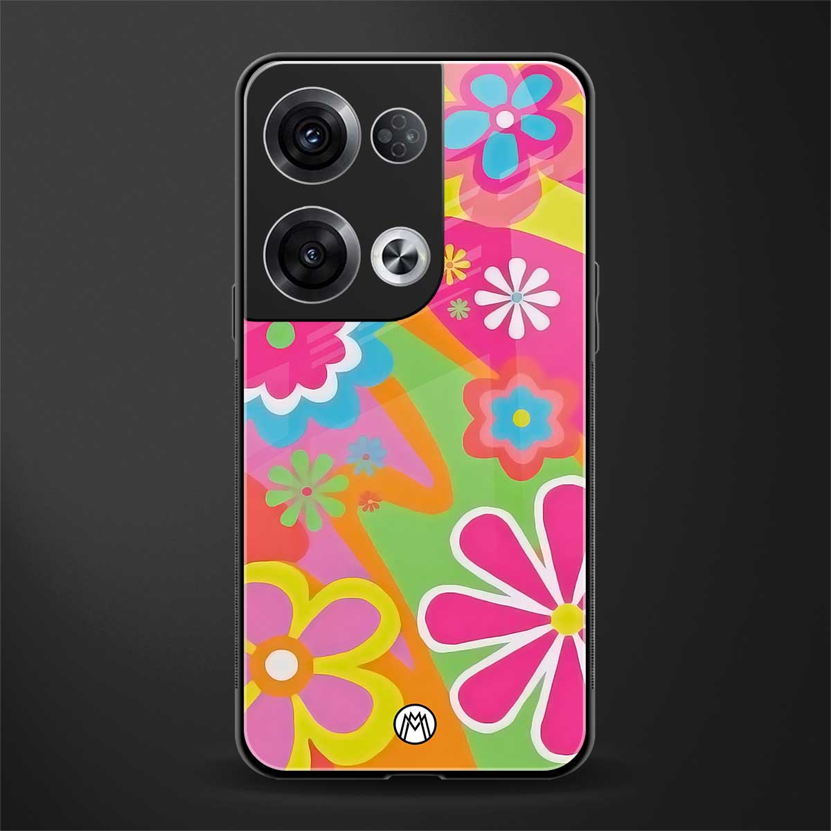 nostalgic wildflower y2k back phone cover | glass case for oppo reno 8