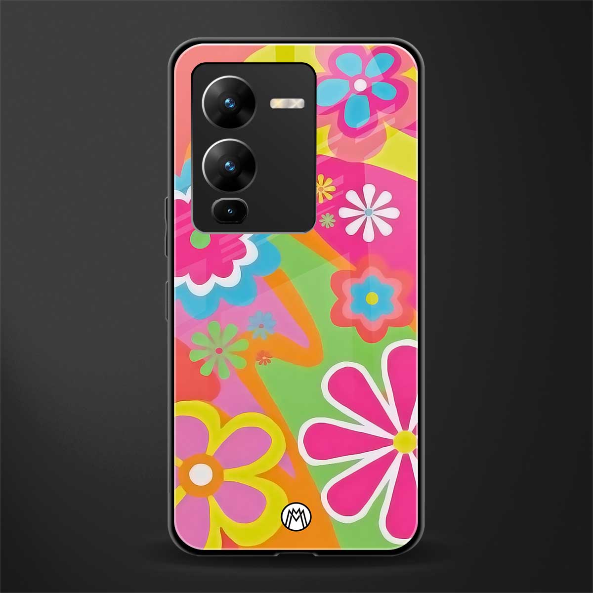 nostalgic wildflower y2k back phone cover | glass case for vivo v25 pro 5g