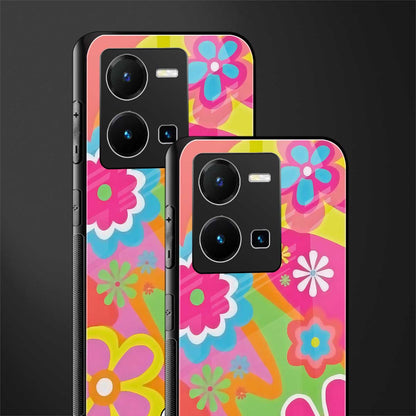 nostalgic wildflower y2k back phone cover | glass case for vivo y35 4g