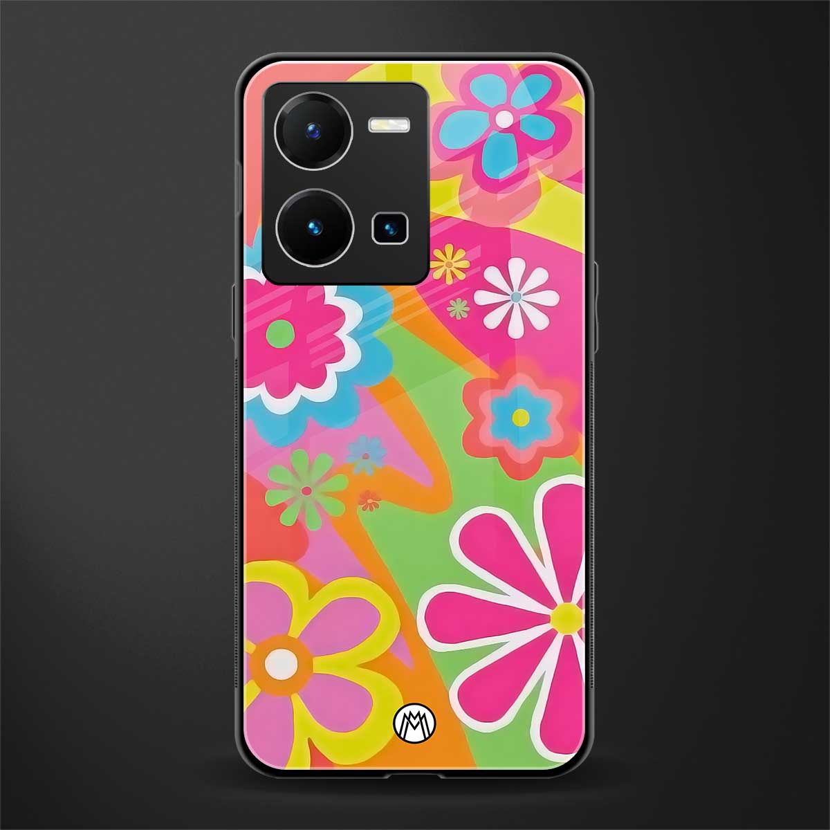 nostalgic wildflower y2k back phone cover | glass case for vivo y35 4g