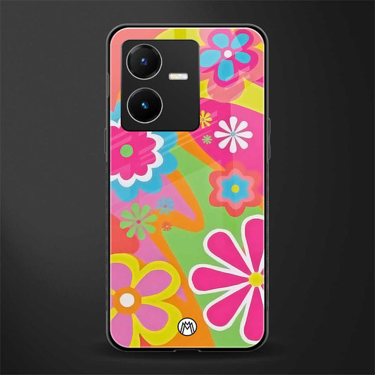 nostalgic wildflower y2k back phone cover | glass case for vivo y22