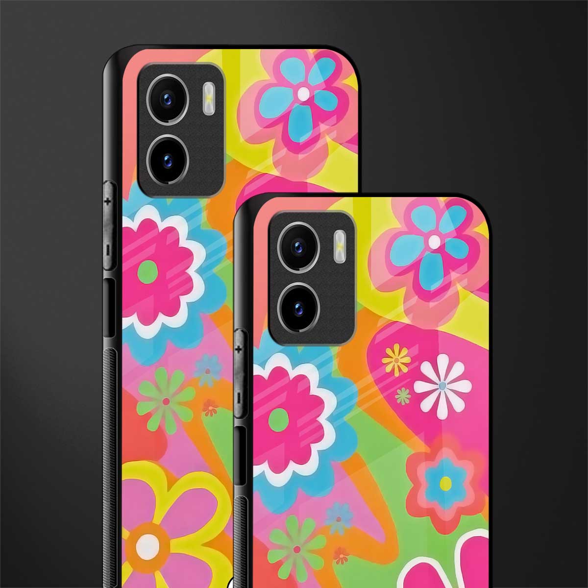 nostalgic wildflower y2k back phone cover | glass case for vivo y72