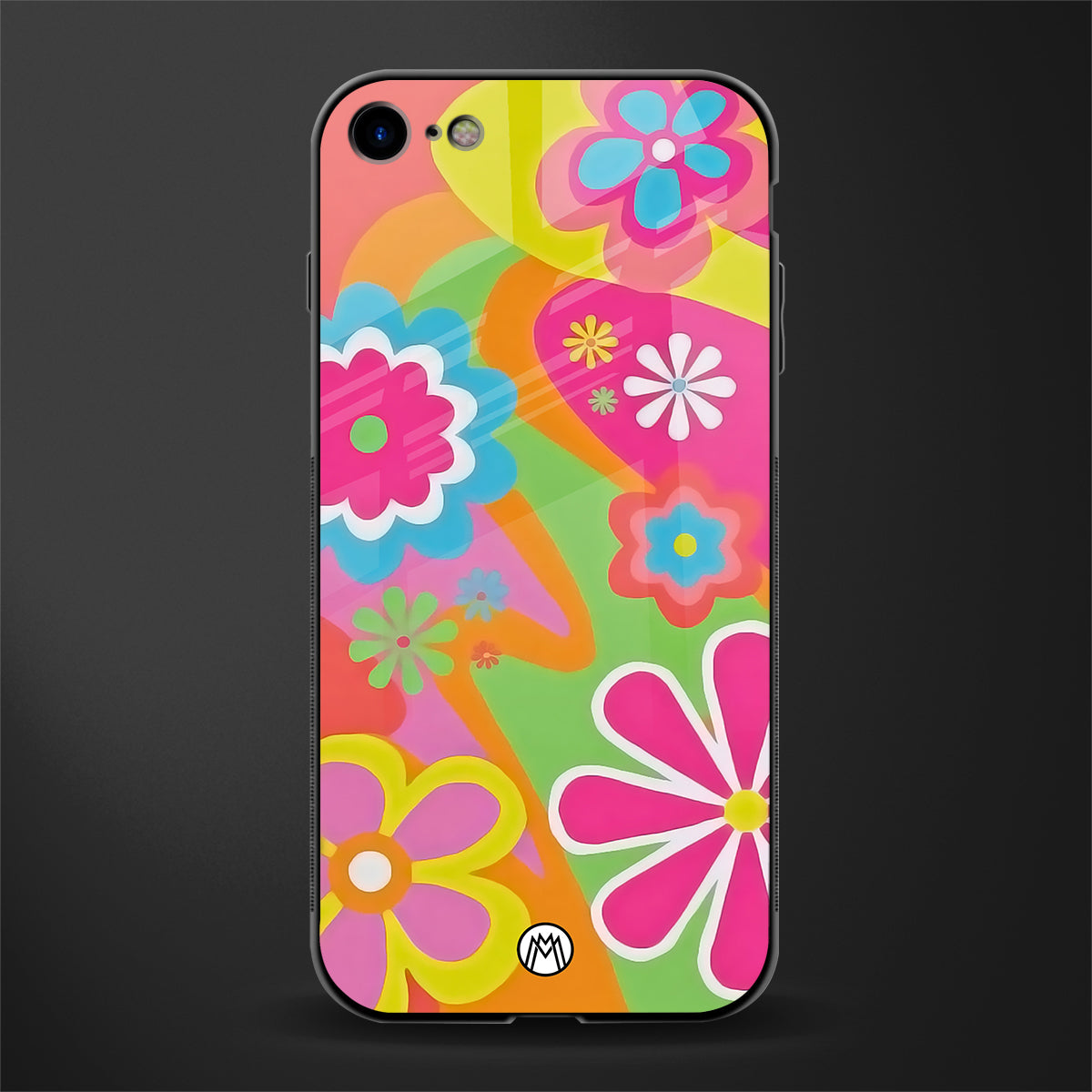 nostalgic wildflower y2k glass case for iphone se 2020 image