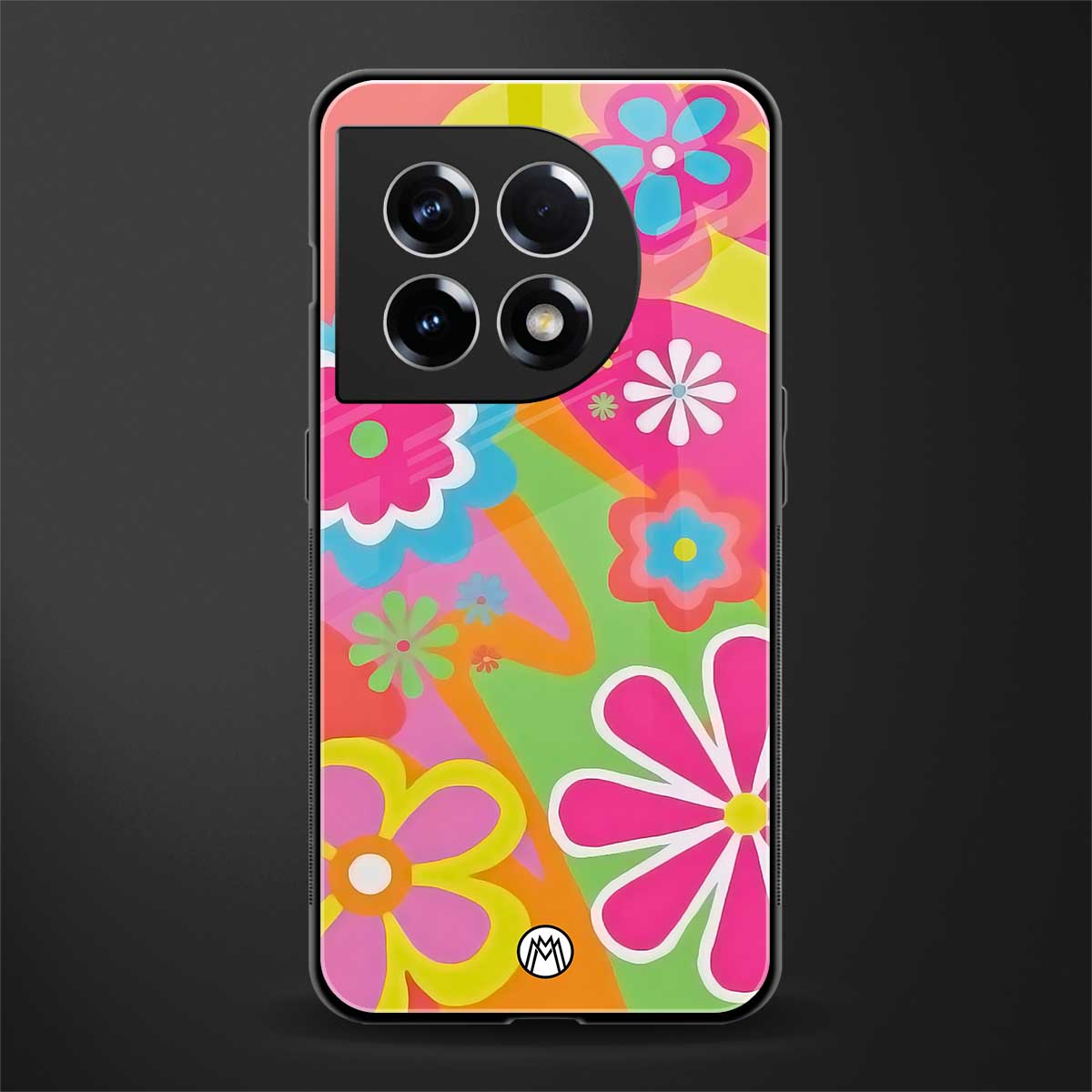 nostalgic wildflower y2k back phone cover | glass case for oneplus 11
