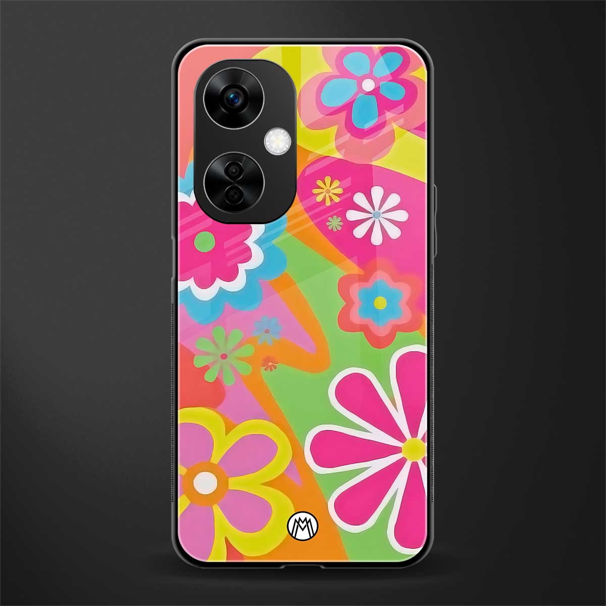 nostalgic wildflower y2k back phone cover | glass case for oneplus nord ce 3 lite