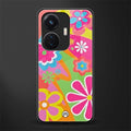 nostalgic wildflower y2k back phone cover | glass case for vivo t1 44w 4g