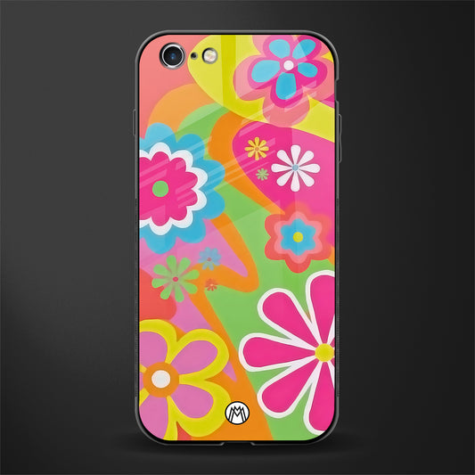 nostalgic wildflower y2k glass case for iphone 6 image