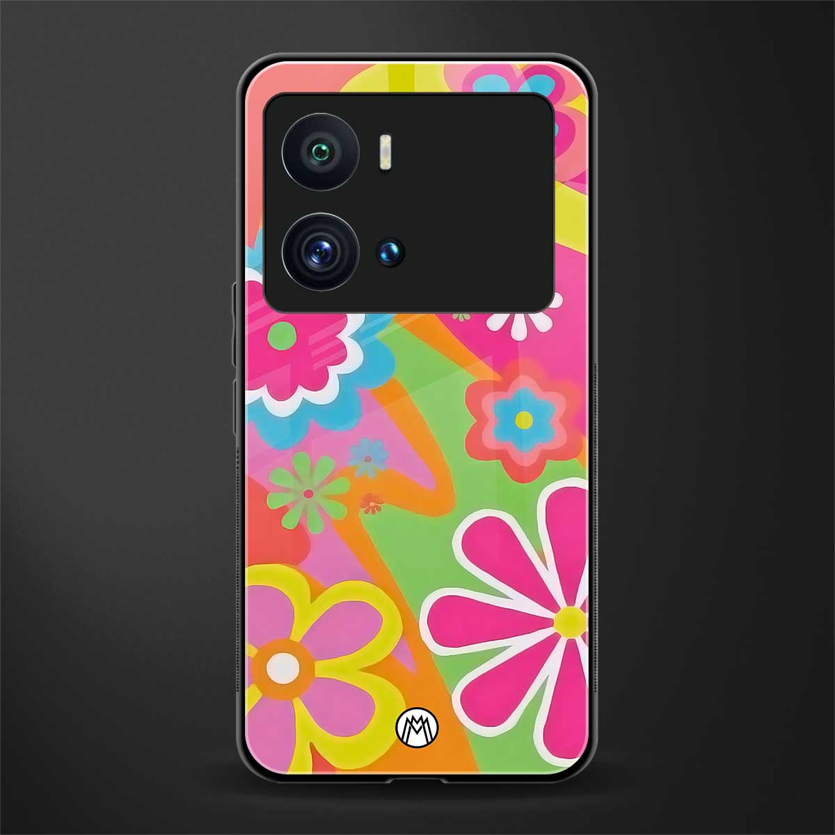 nostalgic wildflower y2k back phone cover | glass case for iQOO 9 Pro
