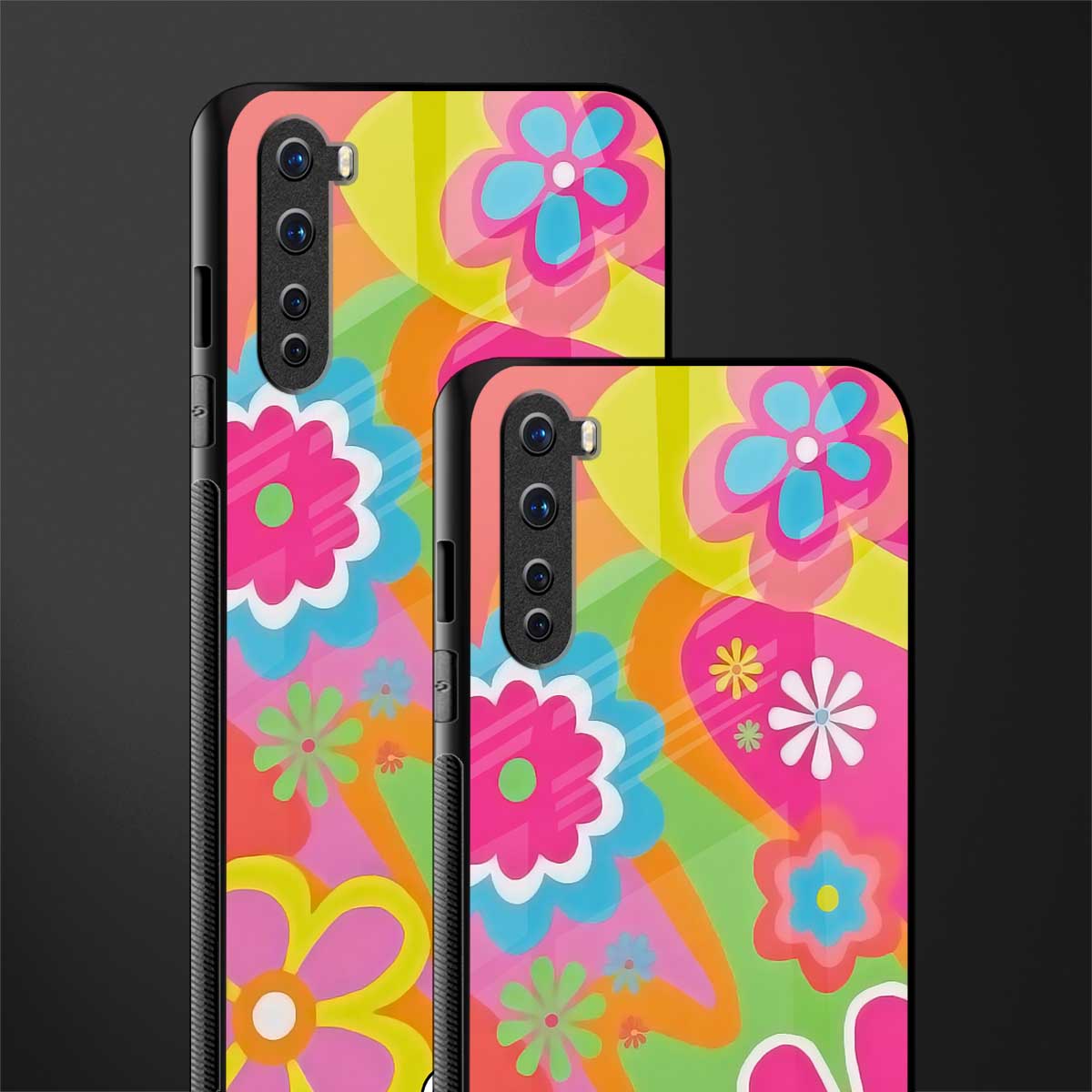 nostalgic wildflower y2k glass case for oneplus nord ac2001 image-2