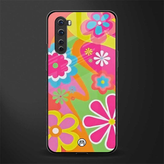 nostalgic wildflower y2k glass case for oneplus nord ac2001 image