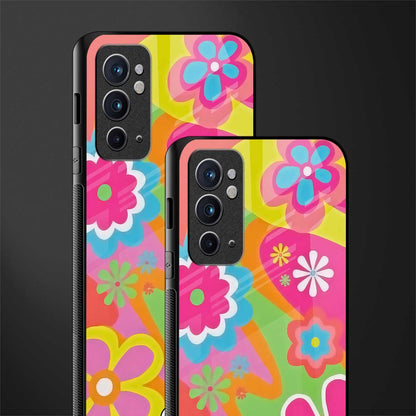 nostalgic wildflower y2k glass case for oneplus 9rt image-2