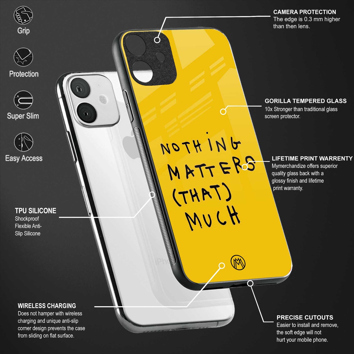 nothing matters that much back phone cover | glass case for vivo y73