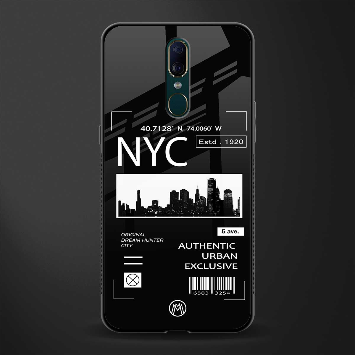 nyc glass case for oppo a9 image