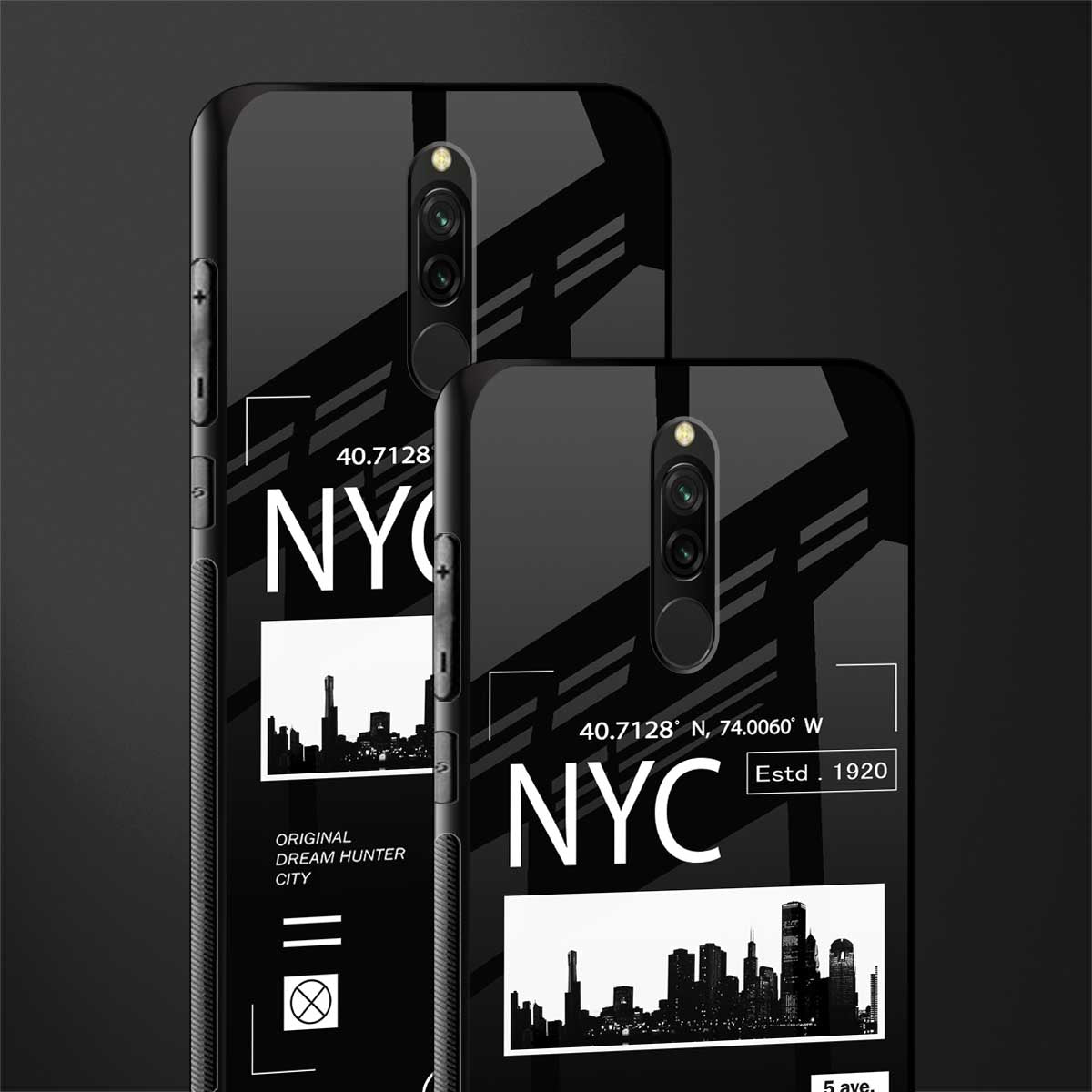 nyc glass case for redmi 8 image-2