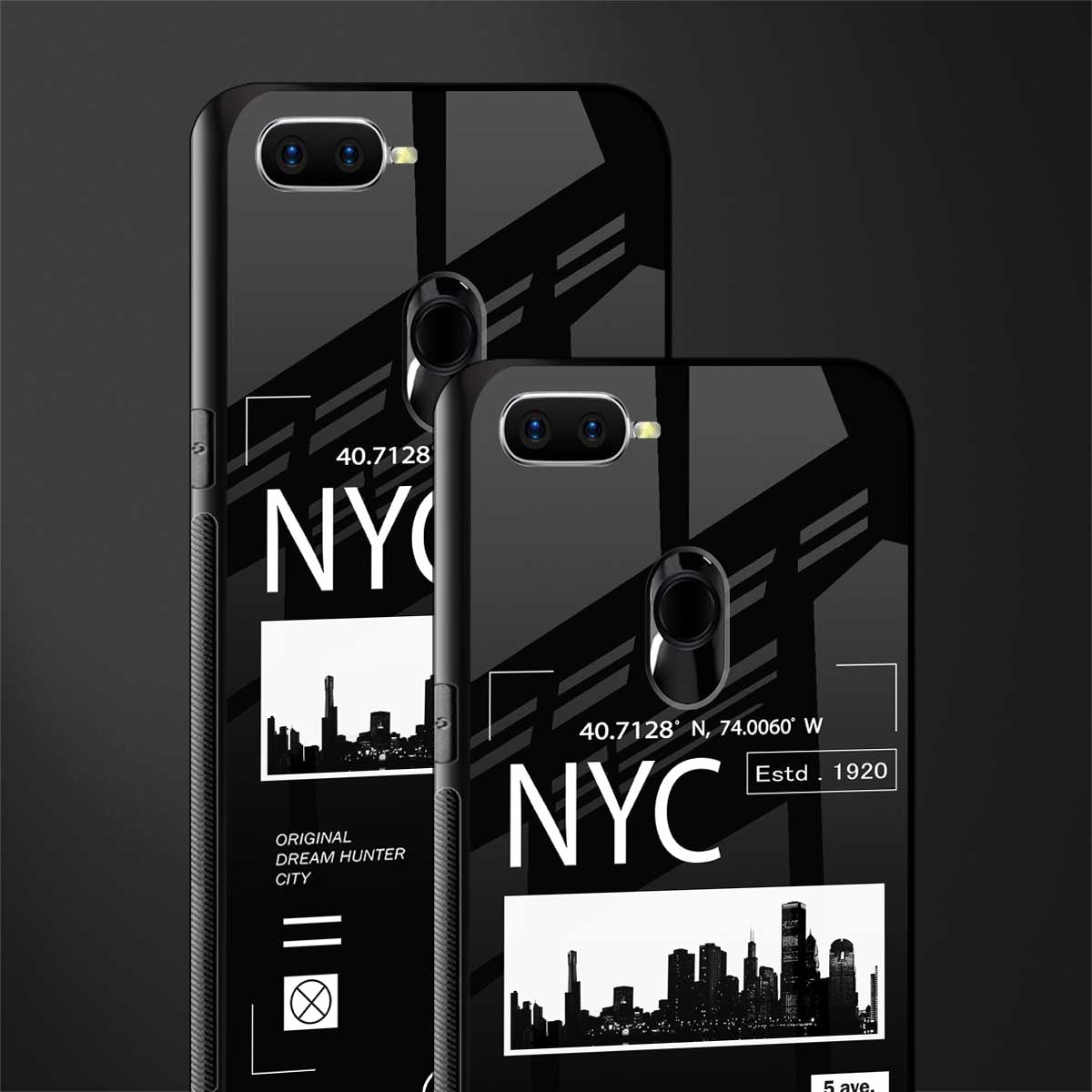 nyc glass case for oppo a7 image-2