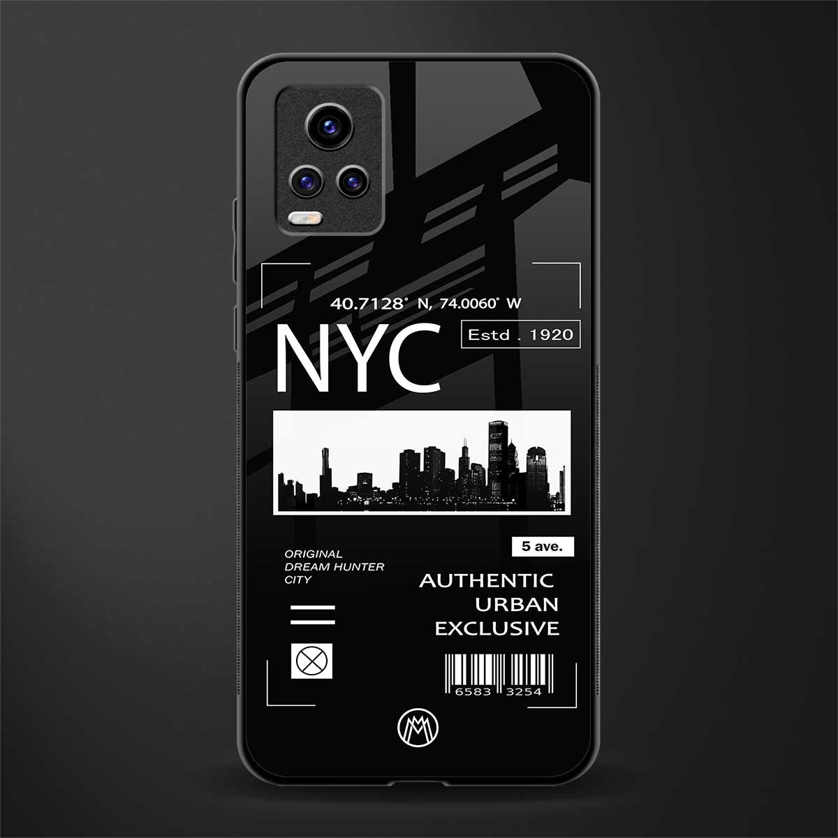 nyc back phone cover | glass case for vivo y73