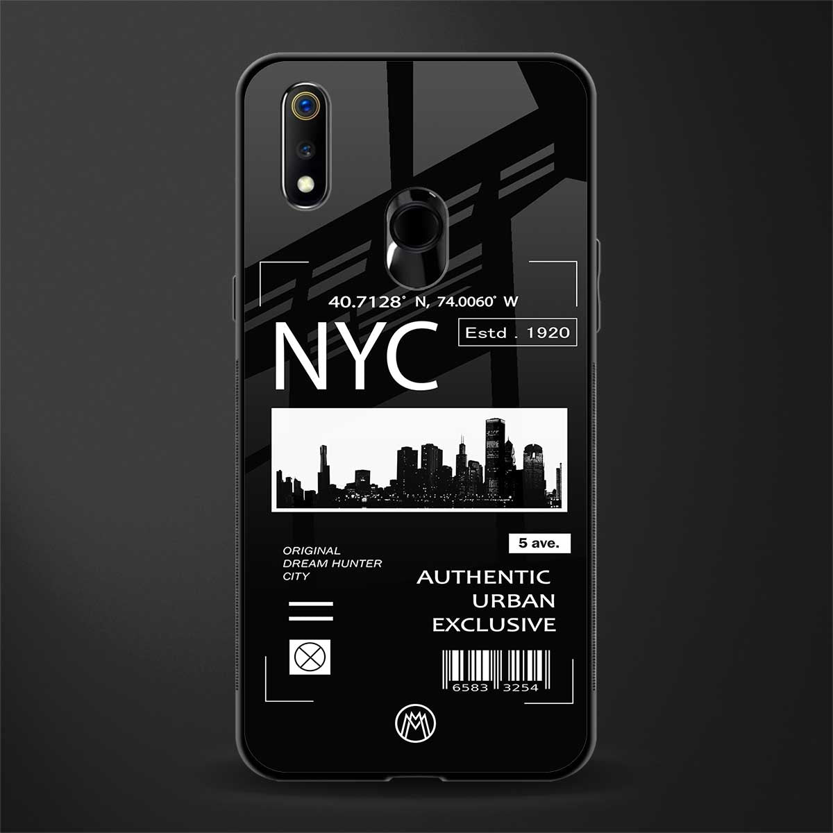 nyc glass case for realme 3 image