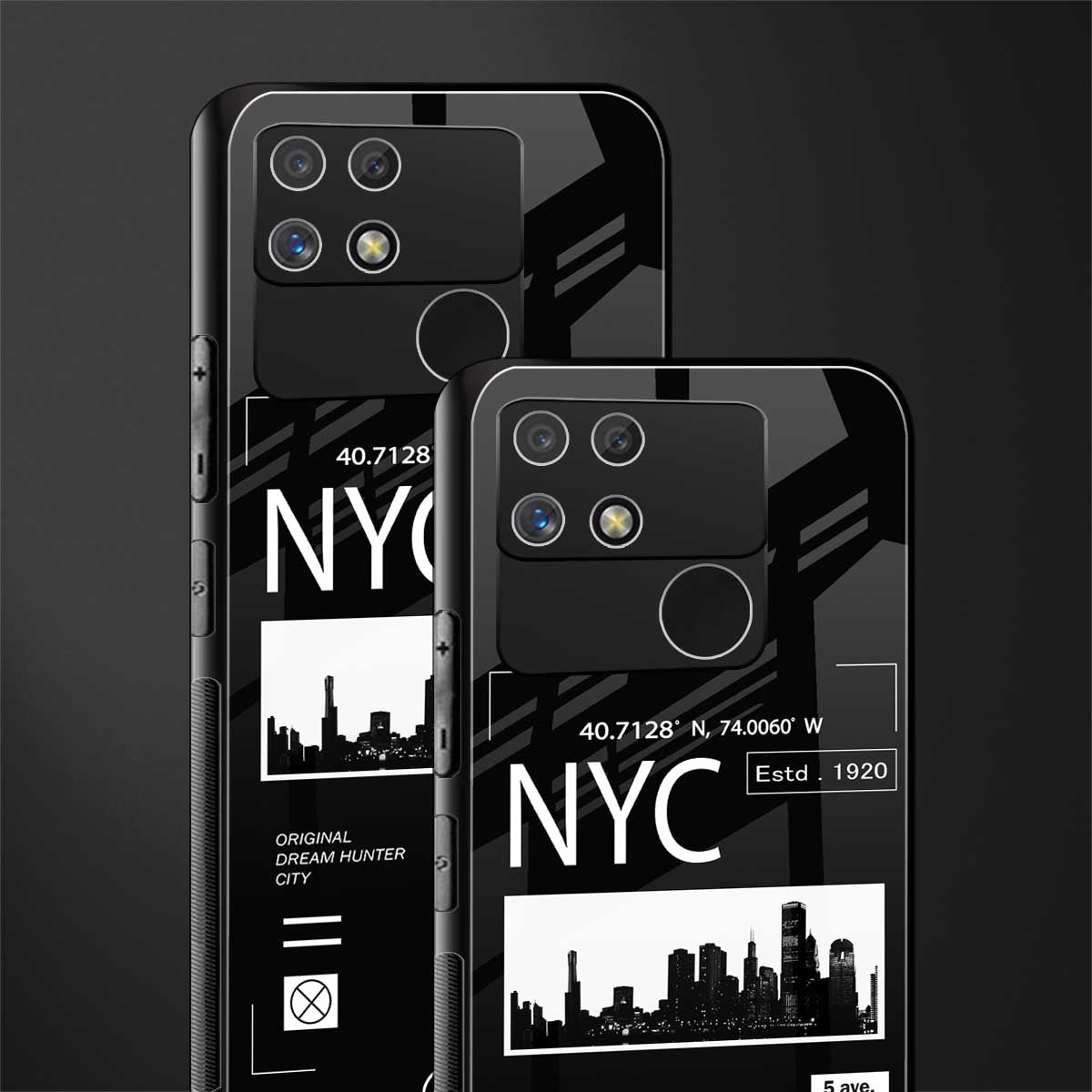 nyc back phone cover | glass case for realme narzo 50a