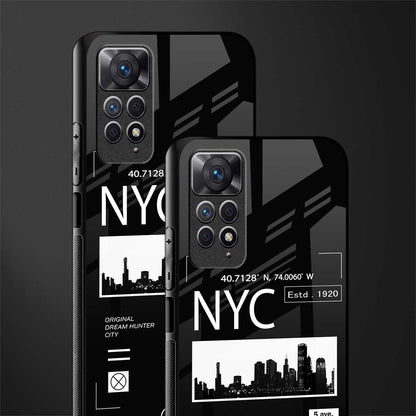 nyc back phone cover | glass case for redmi note 11 pro plus 4g/5g